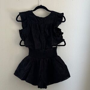 Tularosa Black Eyelet Shorts Set